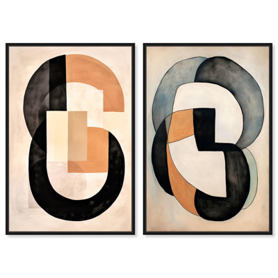 Ensemble de 2 monogrammes sur toile 