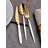 Elegant 12-Piece Cutlery Set, Gold & White | 100% Stainless Steel | Includes 4 Table Spoons (8.3 x 1.8 inches), 4 Forks (8.3 x 1.0 inches), 4 Knives (8.7 x 0.8 inches) | Perfect for Formal Dining & Special Occasions, Durable & Stylish Design