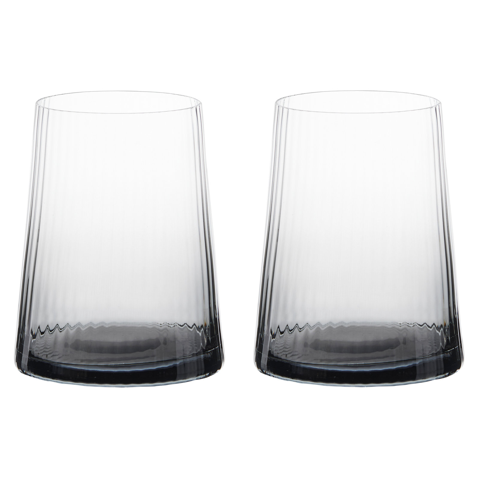 Zoya Ribbed Drinking Glass, Smoke