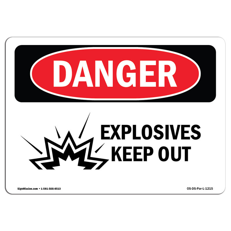 Signe de danger, H 12 po x l 18 po x P 0,1 po