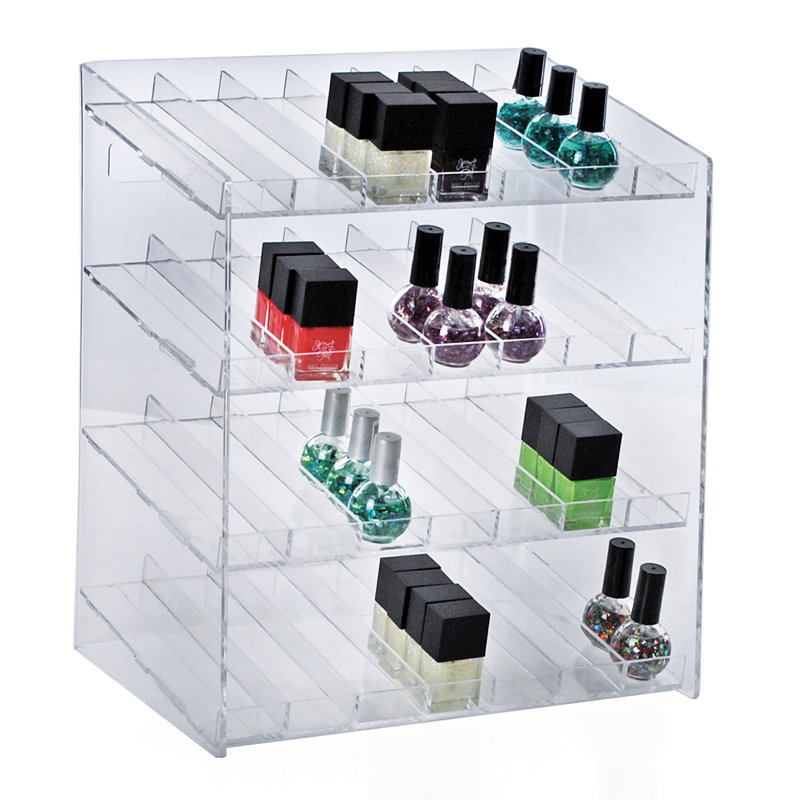 Clear Acrylic Four-Tier 28 Compartment Display Rack