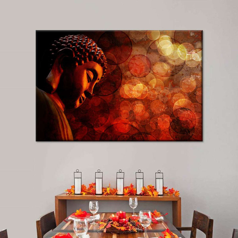 Buddha Red Buddha, reproduction sur toile, H 26 po x l 39 po x P 1,25 po