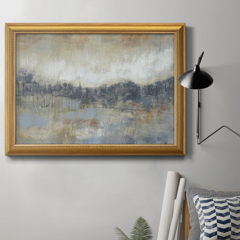 Toile encadrée de qualité supérieure Cool Grey Horizon I - prête à être accrochée