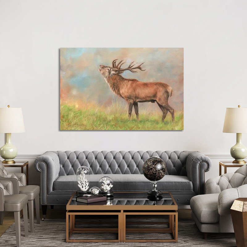 Red Deer 1 Piece Wrapped Canvas Painting, 152.5 cm H x 101.5 cm W