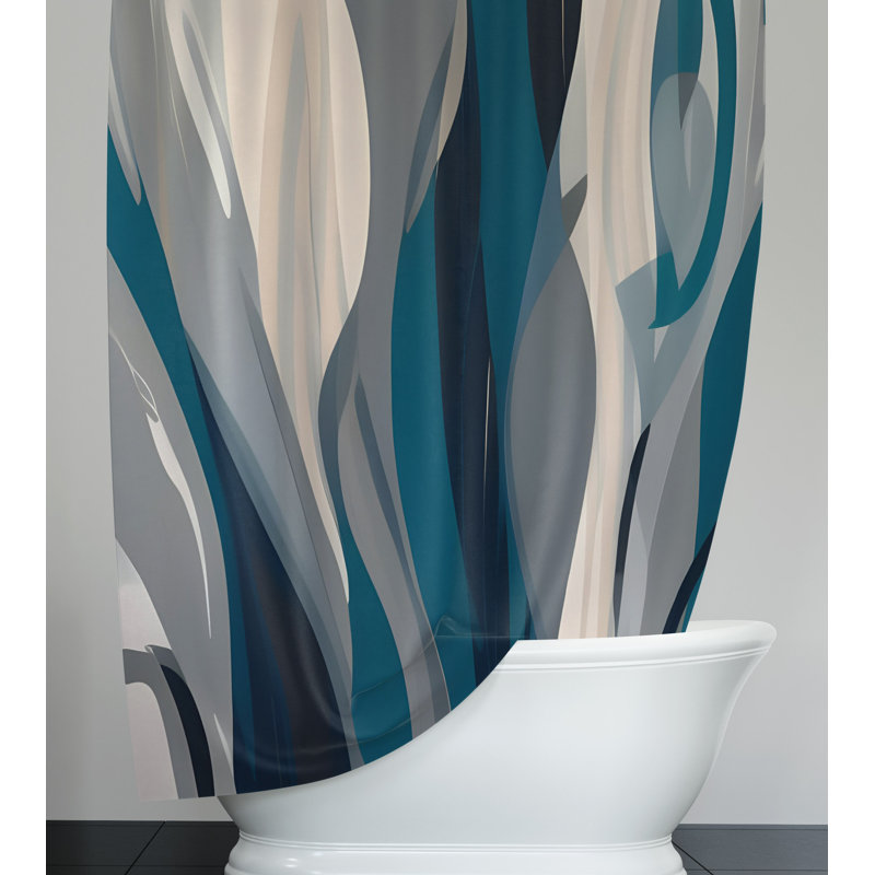 Rideau de douche abstrait Coirrin, H 93 po x l 70 po