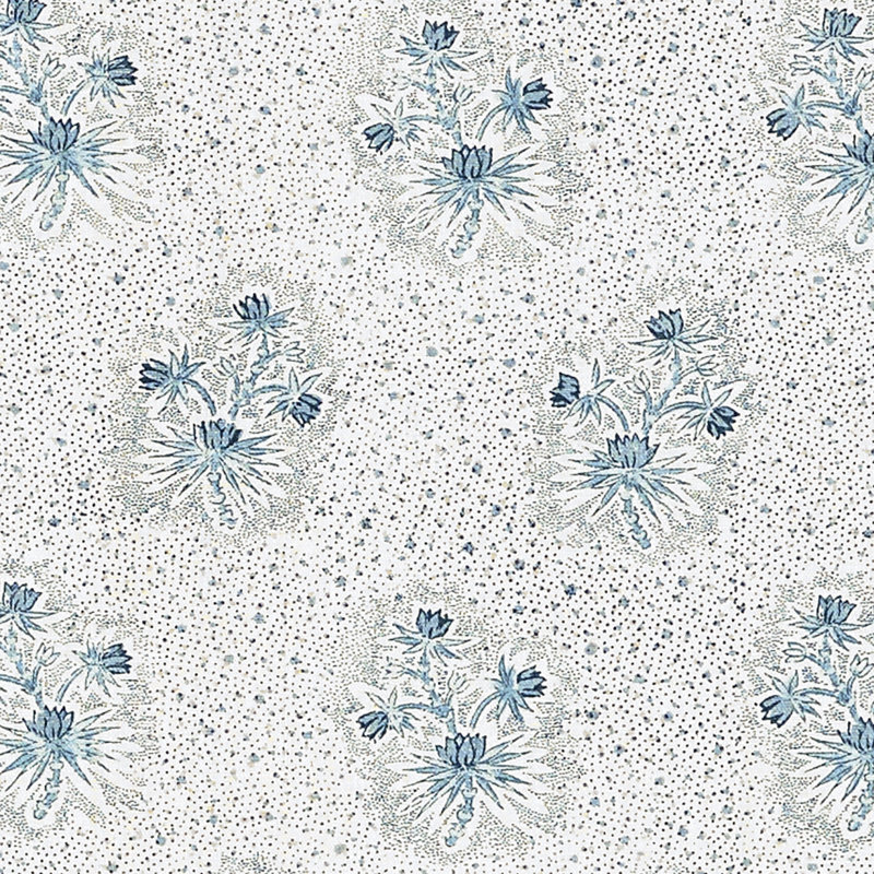 Tissu floral Cassis, Bleu