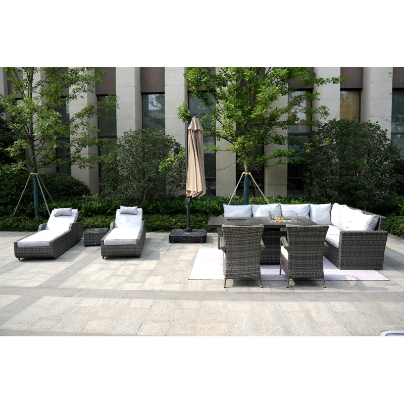 Aliaksey 10 - Person Patio Conversation Set with Cushions