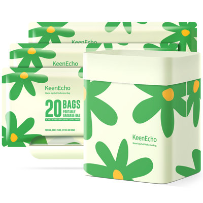 Sacs poubelle jetables pour voiture Keenecho, 60 pièces, sacs de nettoyage et de vissage à l'épreuve des fuites, PEHD recyclé, conception facile à poser et à poser, petits sacs à ordures jetables