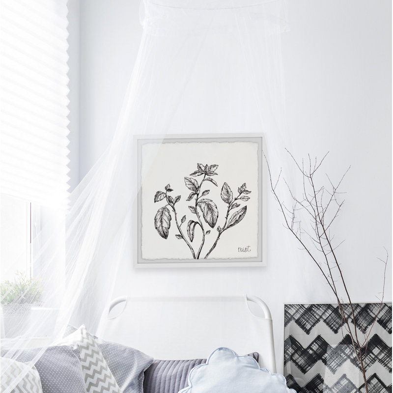 Mint Leaves - Single Picture Frame Print, 81cm H x 81cm W x 3.81cm D