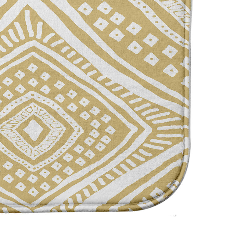 Tapis pour salle de bain Diamond, l 21 po x L 34 po, Jaune