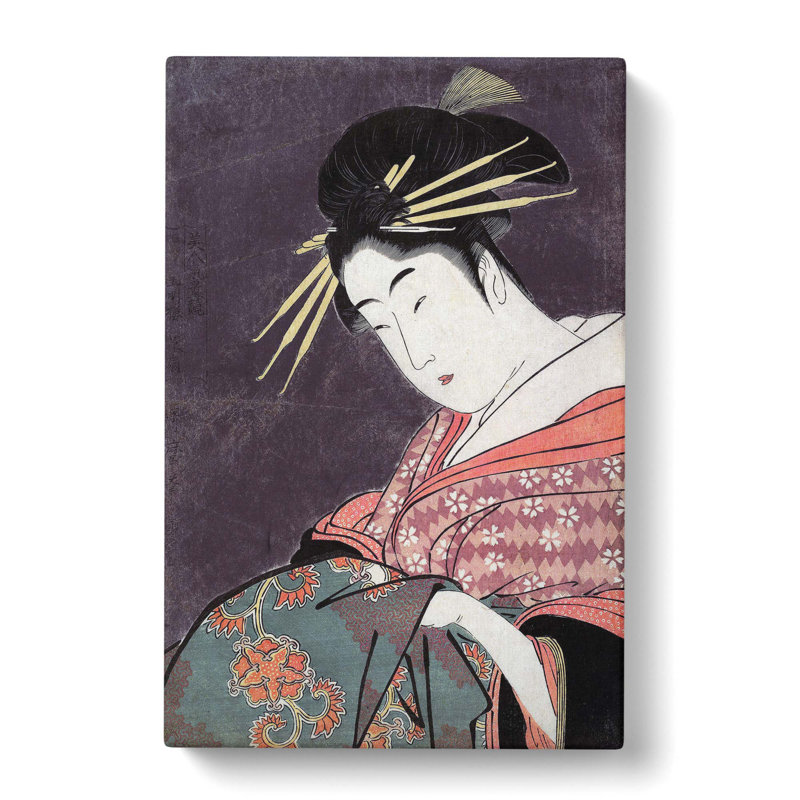 Lady With A Robe by Kitagawa Utamaro - Wrapped Canvas Print, 50cm H x 35cm W x 3cm D