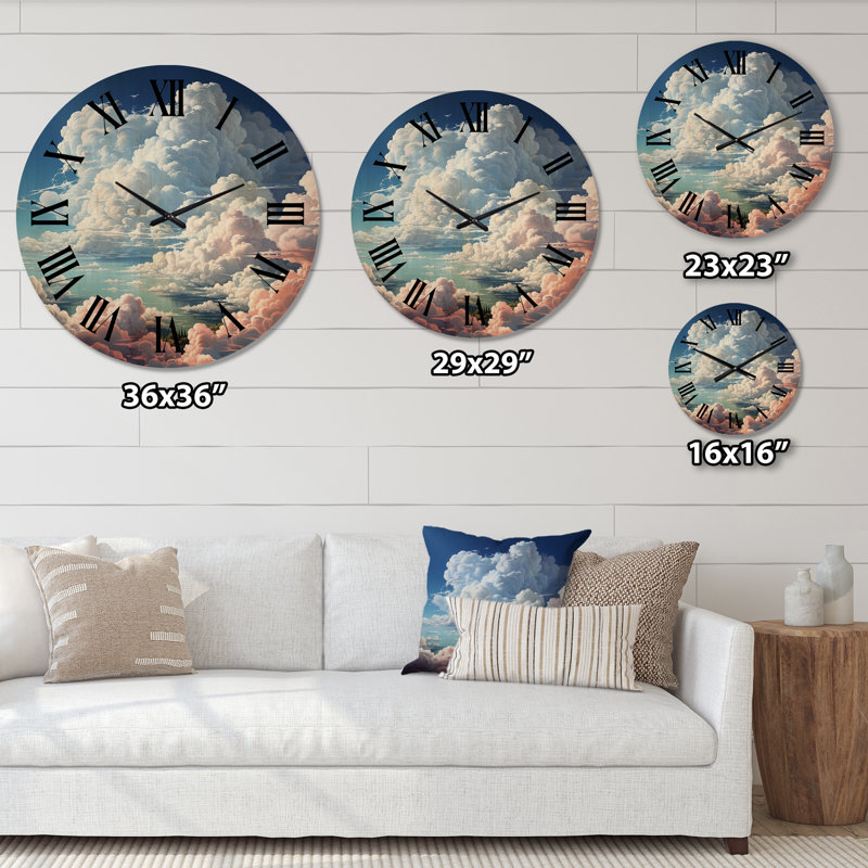 Horloge murale en bois massif Lyuda, Moyenne