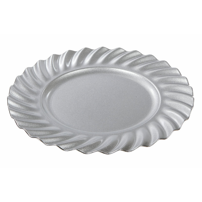 Chargeur ondulé en mélamine 13 po, Argent