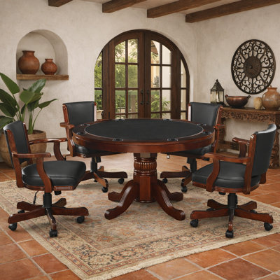 48'' Poker Table with Game Chair Set and Flip Table By RAM Game Room