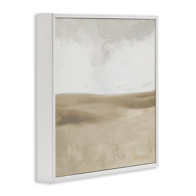 Giclée encadrée Smooth Neutral Hills, design par Dan Meneely, Estampe numérique encadrée blanc bord de mer, H 24 po x l 24 po