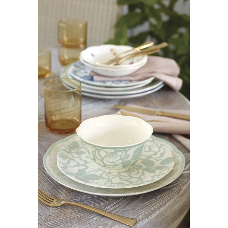 Butterfly Meadow 4Pc Cottage Accent Plates, Green