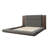 Floor Upholstered Platform Bed With Extended Wood Headboard & Bedside Shelf,No Box Spring Needed,Queen Size, BOX1