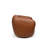 Genuine Italian Leather Swivel Barrel Accent Chair with Wood Base-1250259815