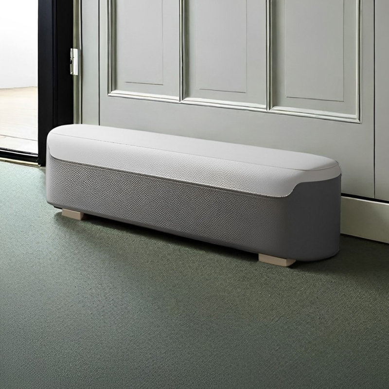 Banc rembourré en cuir Narah,  H 16,92 po x l 59,05 po x P 19,68 po