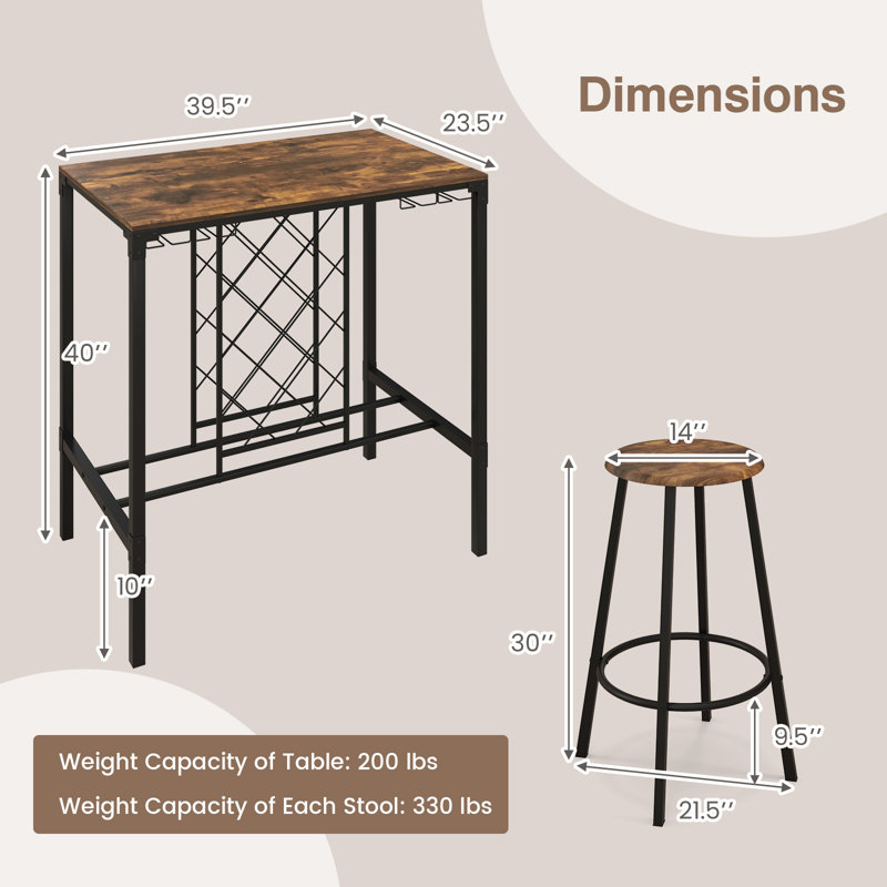 Zigmond 4 - Person Trestle Dining Set