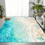 Tapis de plage à motif vagues océaniques, sable, coquillages et eau turquoise réalistes, design artistique, antidérapant, décoration intérieure vibrante pour salon, chambre, entrée, cuisine, balcon, appartement-2087178244