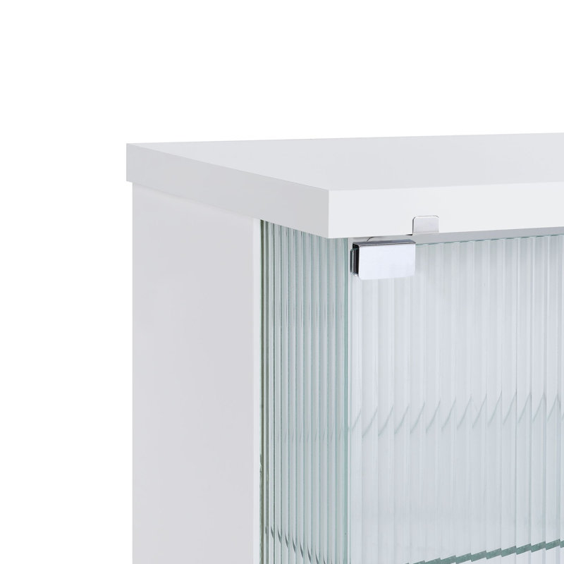 Indira 70" TV Stand with LED in Glossy White