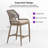Purple Leaf Patio Upgraded Fabric Counter Height Bar Stools 24" H Set Of 2 Modern Rattan Bar Chairs Aluminum Stool Outdoor Wicker Barstools With Back And Cushion For Garden Kitchen Island-102464640