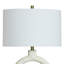 Speckled Cream Table Lamp - Textured and Brushed Brass Body - Off-White Shade