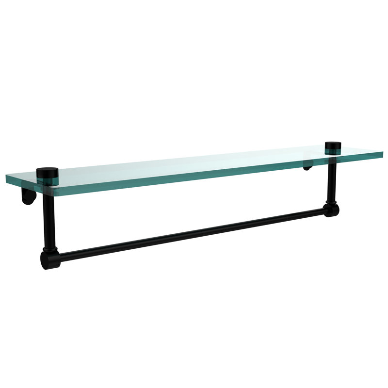 Gober Bracket Shelf with Towel Bar, 22", Matte Black