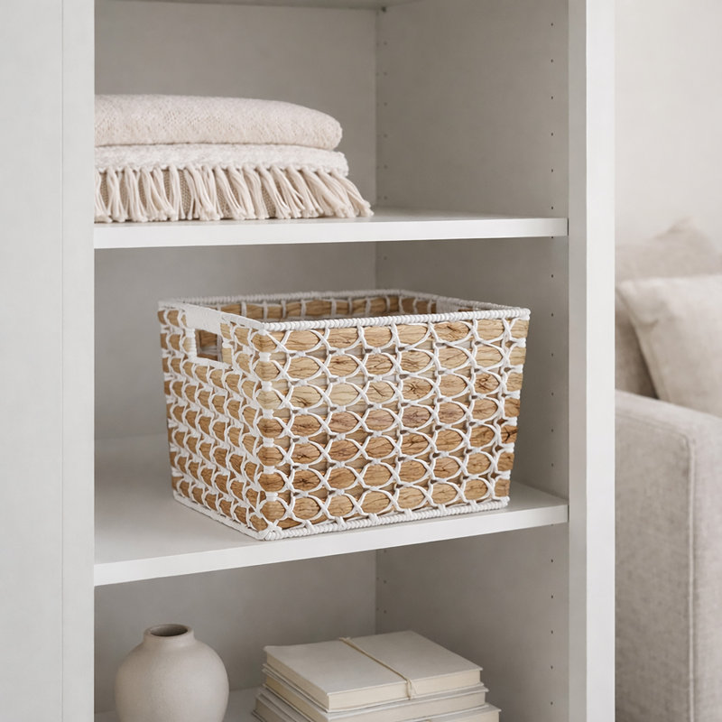  Large Paper Rope Woven Tote, 9.84" H x 14.96" W x 12.99" D