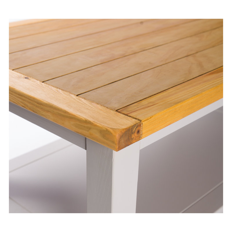 Harman Frame Coffee Table with Storage, Light Grey/Pine Top