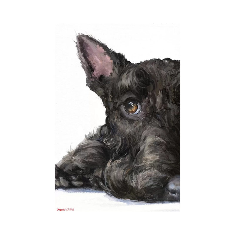 Scottish Terrier by George Dyachenko - Wrapped Canvas Painting, Wrapped Canvas, 20.32 cm H x 30.48 cm W