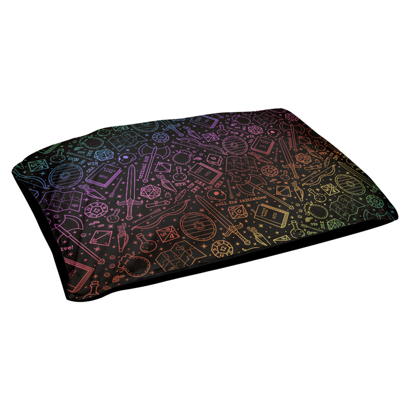 Coussin Byrge, Petit (l 29,5 po x P 19,5 po x H 9,5 po), Noir / Jaune / Rose