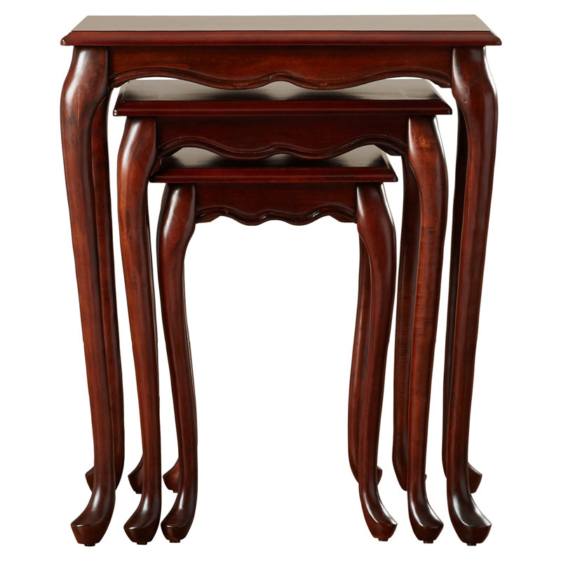 Aniyiah Solid Wood Top Nesting Tables, Plantation Cherry