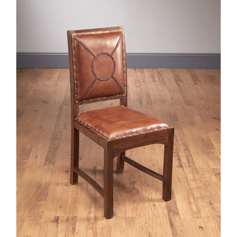 Chaise d'appoint en cuir fleur 18 po