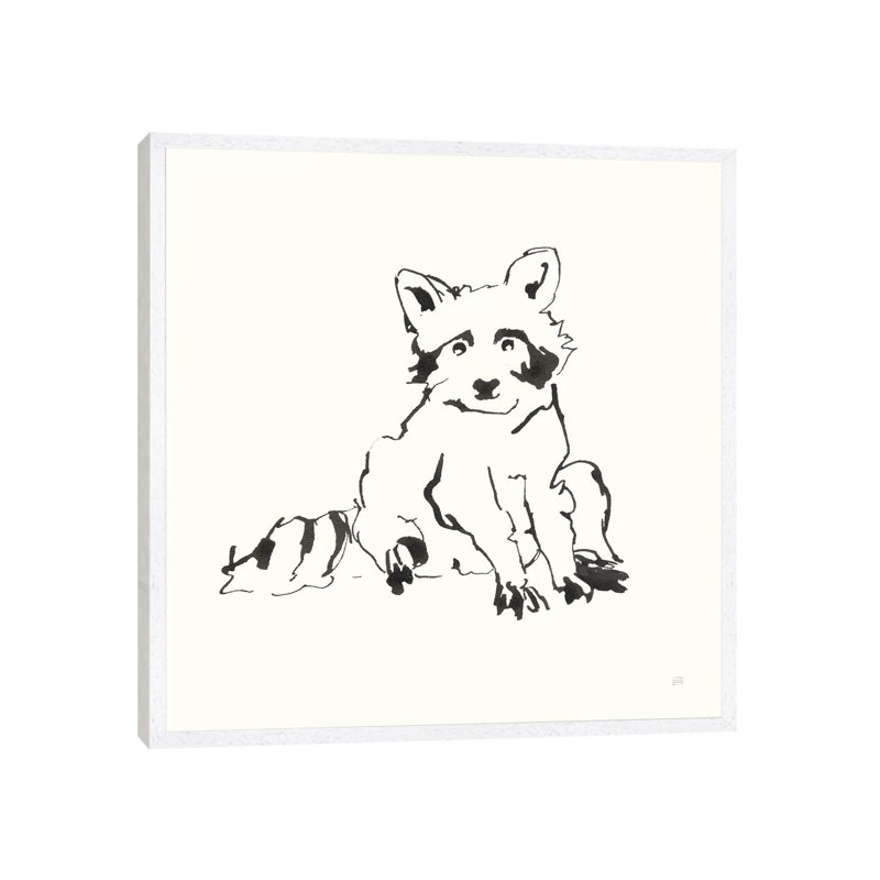 Line Raccoon by Chris Paschke - Painting on Canvas, Wrapped Canvas, 66.04cm H x 66.04cm W x 3.81cm D