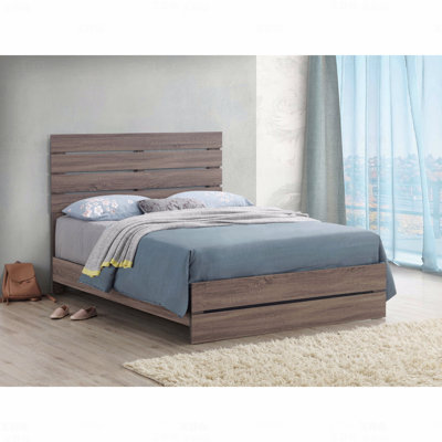 King Bed, Geary Barrel Oak Panel Eastern  With Slat