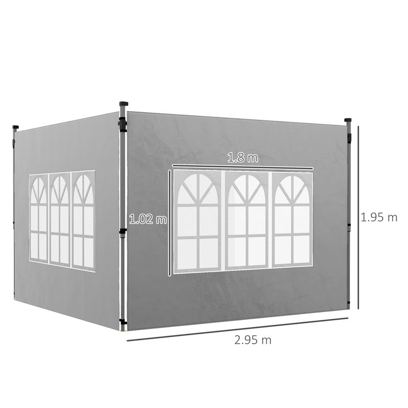 Bucherie Dakota Fields Plastic Side Wall for Canopy, Grey