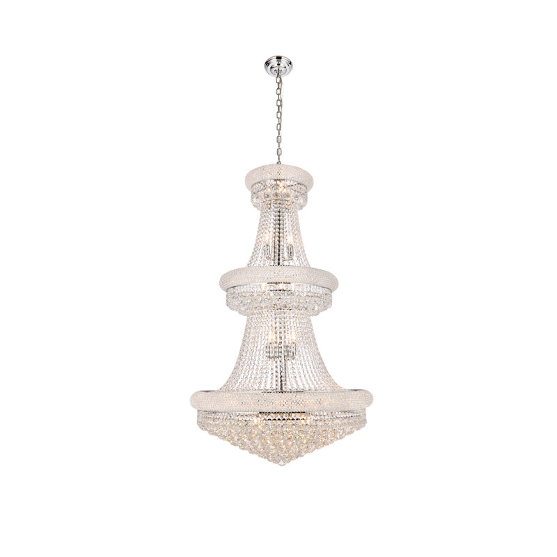 Elegant Lighting Primo 32 light Chrome Chandelier Clear Royal Cut Crystal, Golden Teak Smoky, Royal Cut