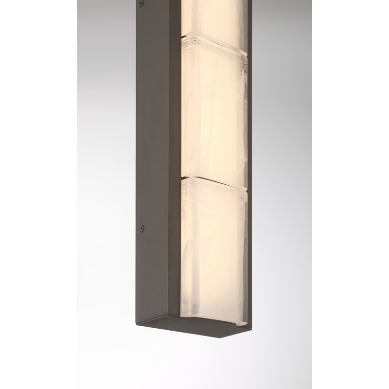 Gibraltar, Outdoor, 18", Sand Bronze, White Strie Glass, 18"