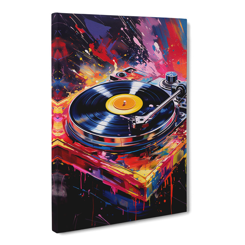 Record Player Action No.2 - Wrapped Canvas