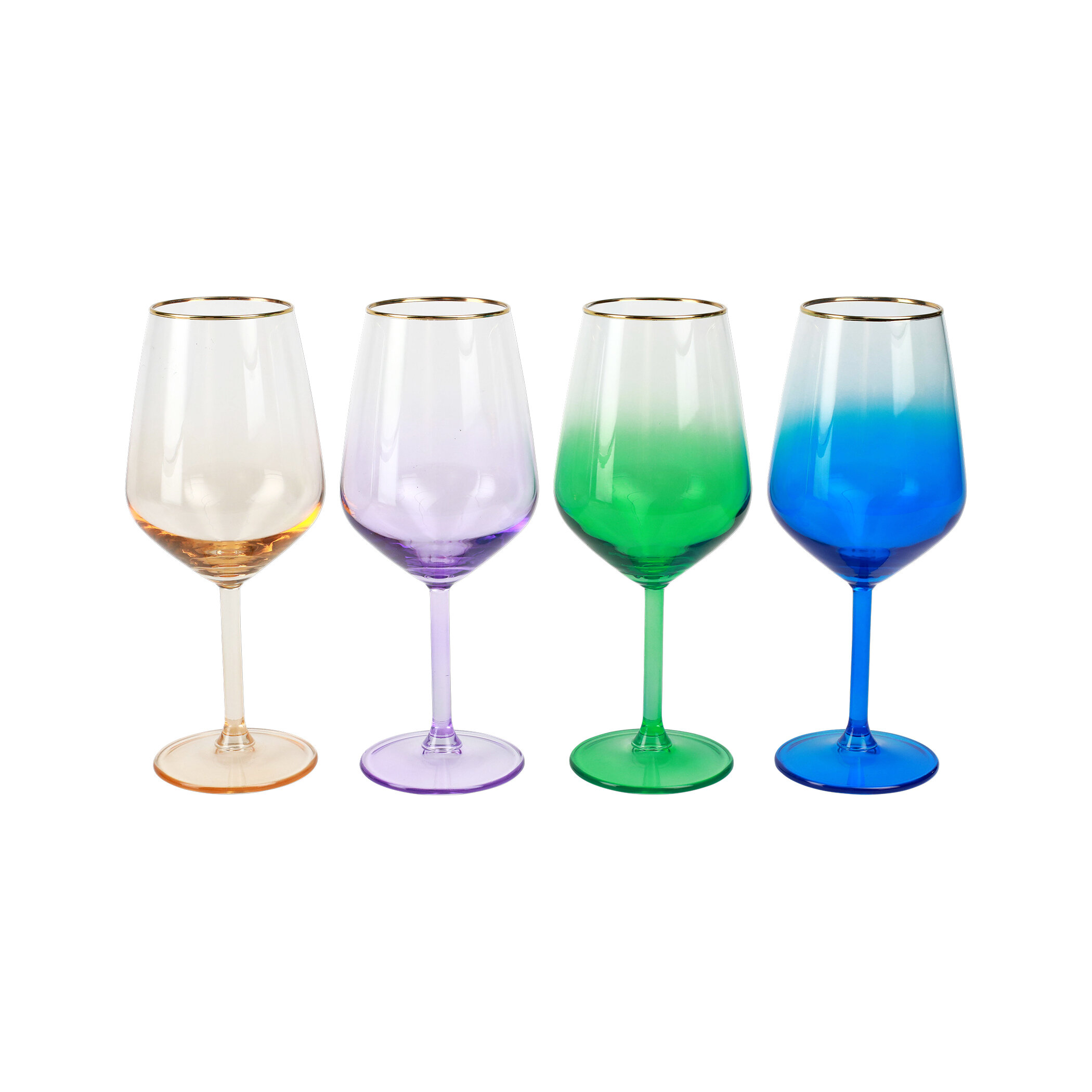 Vietri Contessa Assorted Wine Glasses - Set of 4