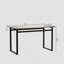 5PCS 51-Inch Glass Dining Table Set, Modern Black Metal Leg Dining Table With 4 PU Thick Cushioned Dining Chairs With C-Shaped Base