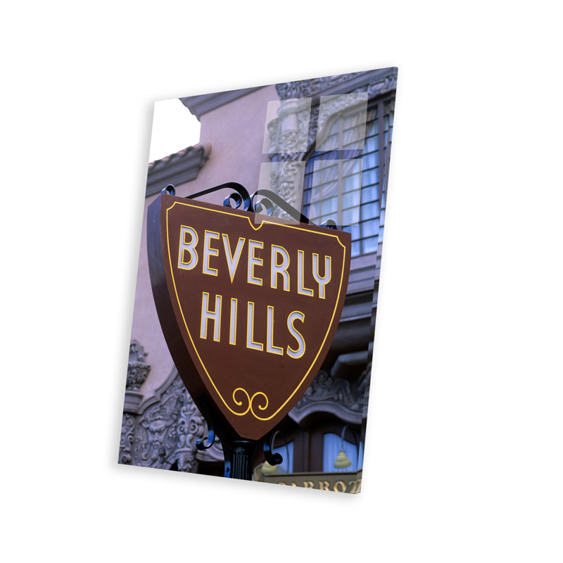 Plaque de rue Beverly Hills, Los Angeles County, Californie, États-Unis sur plastique / acrylique par Bill Bachmann
