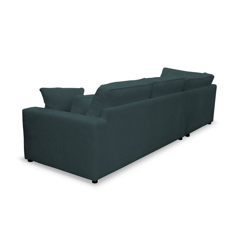 Bustamonte 4 Seater Corner Sofa , Left Hand Facing, Blue polyester