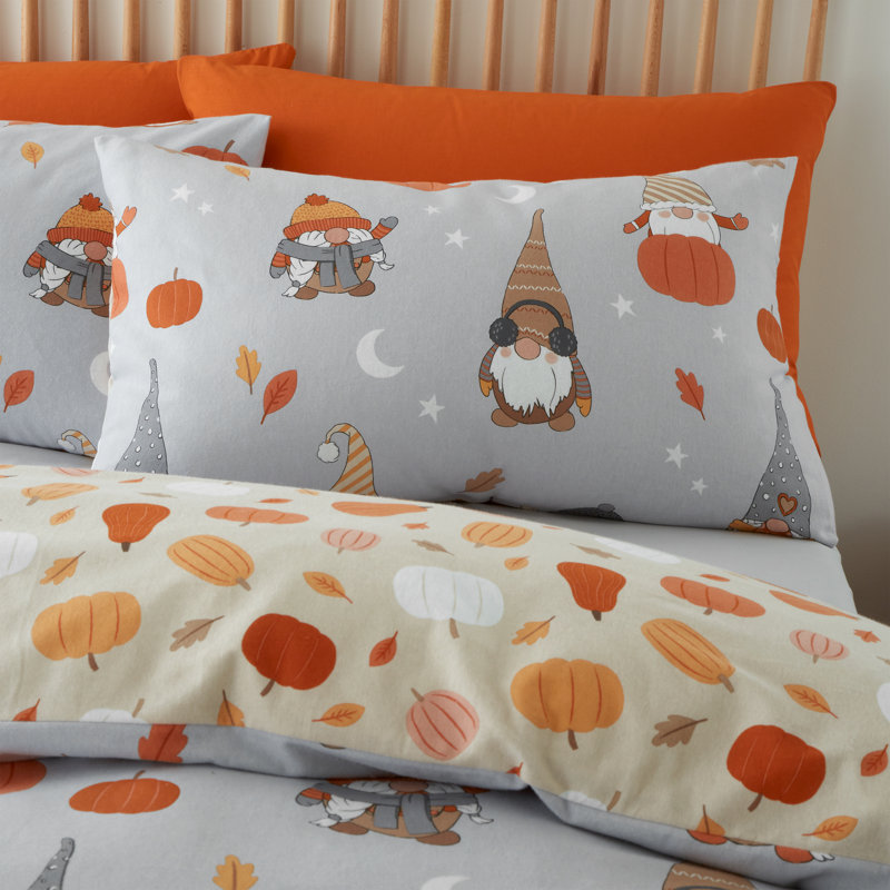 Brushed Cotton Autumn Gonks Duvet Cover Set, Double