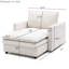 Lit en chenille beige assorti, chaise longue pour faire la sieste et se détendre, fauteuil d'appoint simple rembourré, lit de lecture moderne confortable,