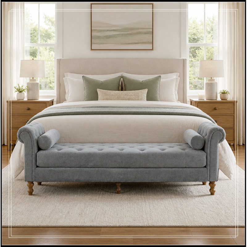 Fauteuil Stéphanie en chenille avec 2 coussins cylindriques et accoudoirs, Grey
