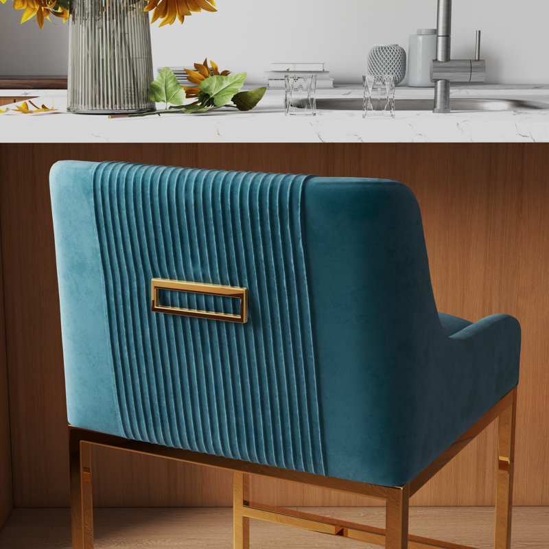 Tabouret de comptoir 26 po Zanthia, Sarcelle, 2