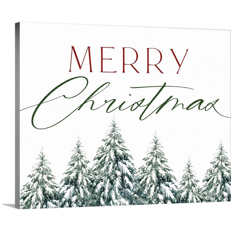 Arbre de Noël joyeux Noël-impression d’art textuel sur toile, Toile tendue, H 16 po x l 20 po x P 1,25 po